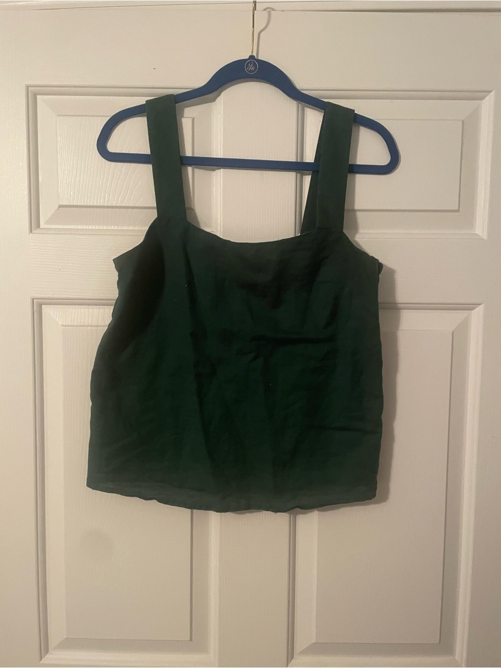 J. Crew Dark Green Square Neck Tank Top